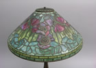 A Fine Tiffany Glass and Bronze Filigree Poppy Lamp, Circa 1899-1918